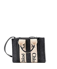 Pre-Owned Chloe Small Woody Tote Felt with Leather and Canvas