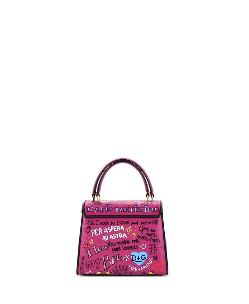 Pre-Owned Dolce & Gabbana Mini Welcome Top Handle Bag Printed Leather