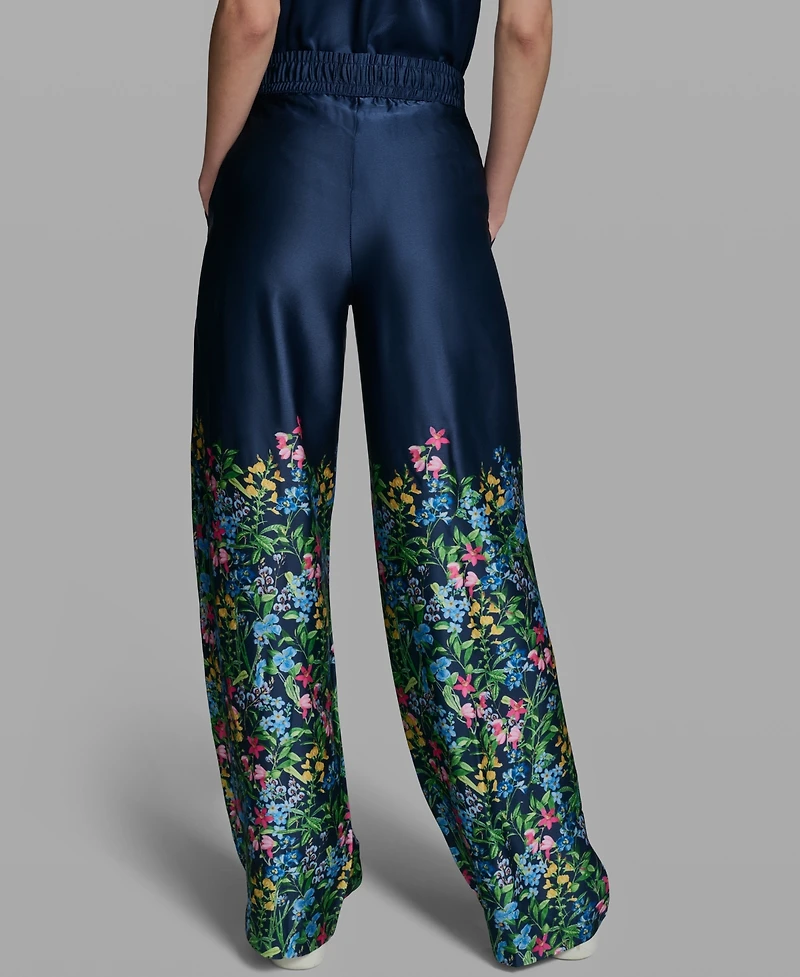Karl Lagerfeld Paris Women's Mid-Rise Floral Printed Pants