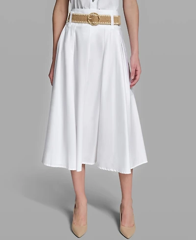 Karl Lagerfeld Paris Women's Pleated Long Midi Skirt