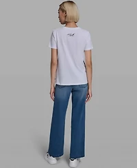 Karl Lagerfeld Paris Women's Short-Sleeve Crewneck T-Shirt