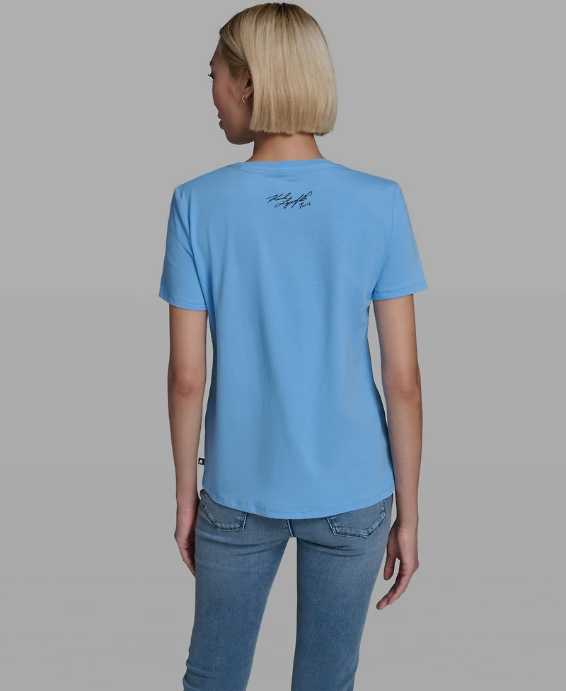 Karl Lagerfeld Paris Women's Short-Sleeve Crewneck T-Shirt
