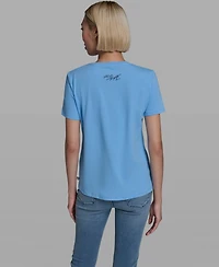 Karl Lagerfeld Paris Women's Short-Sleeve Crewneck T-Shirt