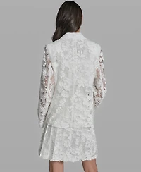 Karl Lagerfeld Paris Women's Long-Sleeve Collared Laced Blazer