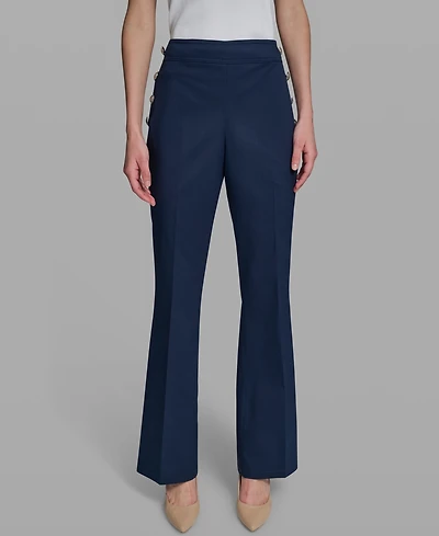 Karl Lagerfeld Paris Women's Wide-Leg Mid-Rise Sailor Pants