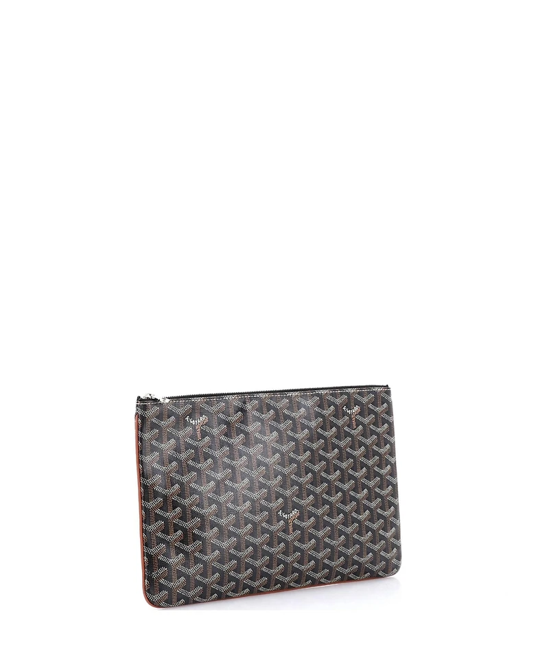 Pre-Owned Goyard Mm Senat Zip Pouch Coated Canvas