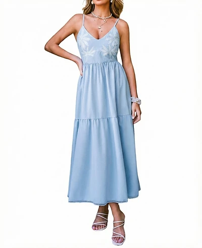 Cupshe Women's Malibu Girl Tropical Maxi Beach Dress