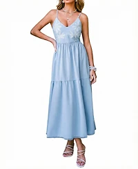 Cupshe Women's Malibu Girl Tropical Maxi Beach Dress