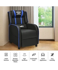 Gymax Massage Gaming Recliner Chair Racing Single Lounge Sofa Home Theater Seat