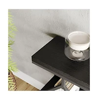 gaomon 3-Tier Narrow Farmhouse Console Table for Living Room – Entryway Accent Furniture with Storage Shelves, Geometric Metal Legs, Easy Assembly