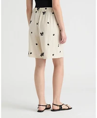 Nvlt Women's Embroidered Stripe Bermuda Short