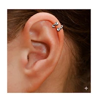 Curata Jewelry Solid 14k 16G 4mm Ball Twisted Barbell Spiral Daith Helix Tragus Cartilage Piercing