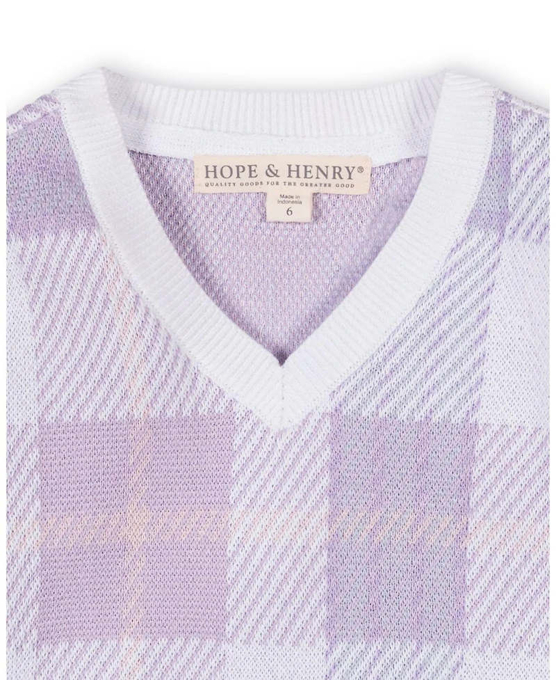 Hope & Henry Boys Organic Long Sleeve V-Neck Intarsia Sweater