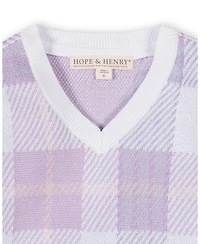 Hope & Henry Boys Organic Long Sleeve V-Neck Intarsia Sweater