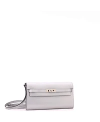 Pre-Owned HERMES Kelly To Go Wallet Metallic Chevre Chamkilight