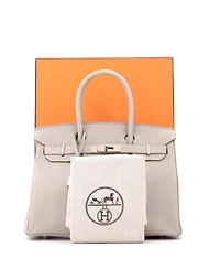 Pre-Owned HERMES Birkin Handbag Grey Togo with Palladium Hardware