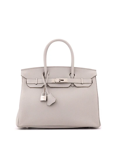 Pre-Owned HERMES Birkin Handbag Grey Togo with Palladium Hardware