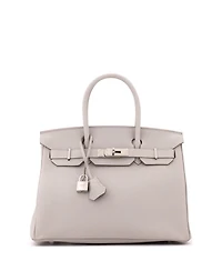 Pre-Owned HERMES Birkin Handbag Grey Togo with Palladium Hardware