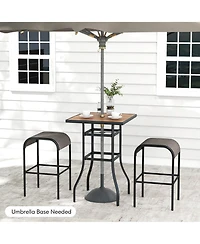 Gymax 4PCS 30'' Bar Height Bistro Stools Outdoor Bar Stools w/ Breathable Fabric Seat