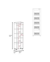 Fm Furniture Liora Vertical Cabinet with Doors for Practical Home Organization