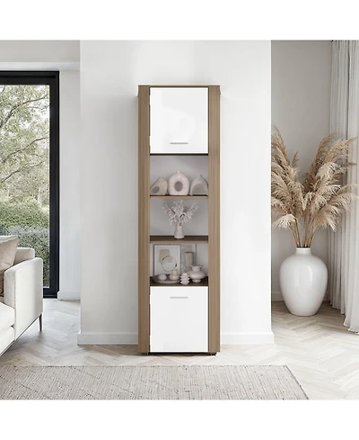 Fm Furniture Liora Vertical Cabinet with Doors for Practical Home Organization