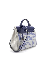 Pre-Owned HERMES 31 Herbag Zip Relief Brides de Gala Toile and Leather