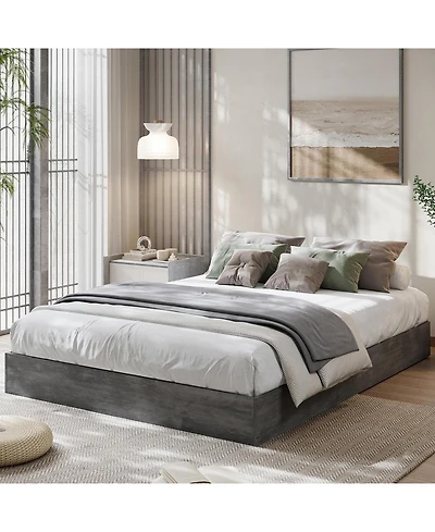 gaomon Wood Platform Bed Frame, Wooden Bed Frame Without Headboard, Wood Slat Support, No Box Spring Needed