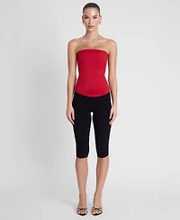 Leau Women's Sphynx Satin Corset Top