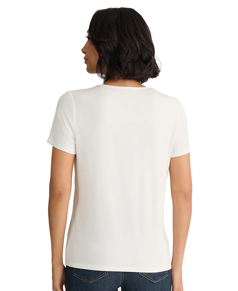 Jones New York Petite Crewneck Short-Sleeve Graphic T-Shirt