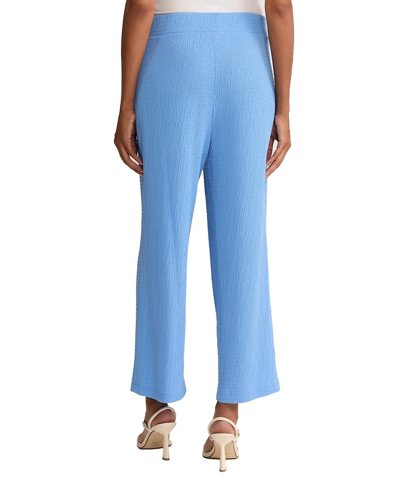 Jones New York Petite Mid-Rise Wide Leg Crop Casual Pants