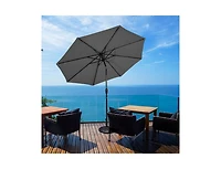 Outdoor Patio Umbrella with Bright Solar Led Lights for Shaded Daytime Use and Ambient Evening Lighting
