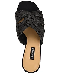 Nine West Women's Nejia Woven Slip-On Wedge Sandals