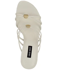 Nine West Women's Grece Strappy Slip-On Kitten Heel Dress Sandals
