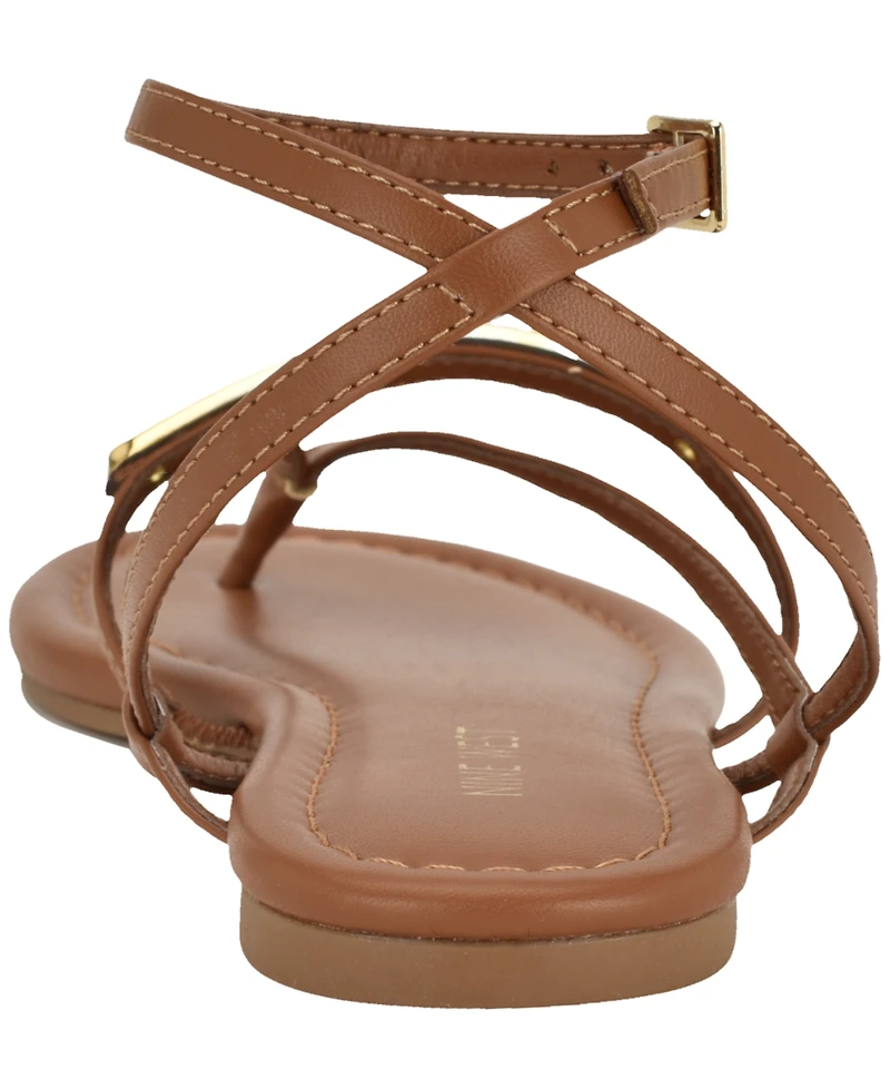 Nine West Women's Bretta Ornamented Strappy Flat Sandals