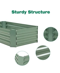 Aoodor Outdoor Raised Garden Bed Galvanized Steel Planter Box
