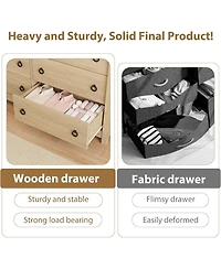 gaomon Dresser for Bedroom, Modern Wood Drawer Dresser with Ring Pull Handles, Wide Chest of Drawer, Storage Organizer for Living Room