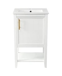 Sillysis 20'' Bathroom Vanity with Sink, Modern Solid Wood Cabinet, Soft Close Door & Open Shelf for Small Spaces