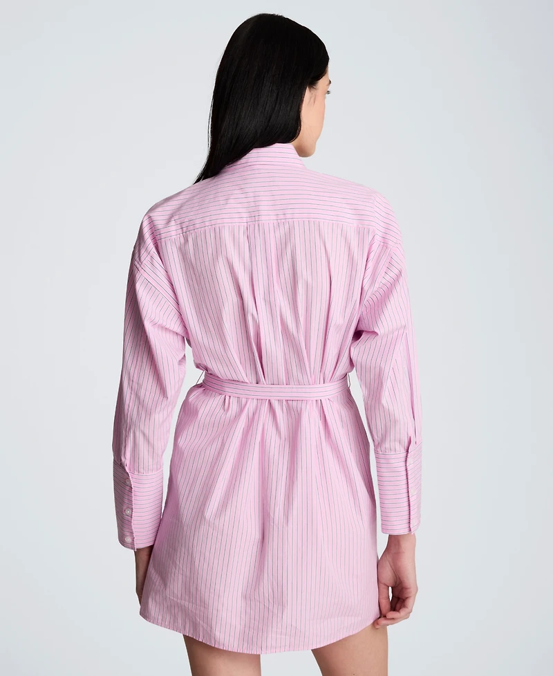 Kenneth Cole Women's Striped Mini Shirt Dress