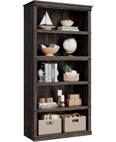 gaomon5 Tier Farmhouse Bookcase 67.4" Tall Wooden Storage Shelf for Home Office