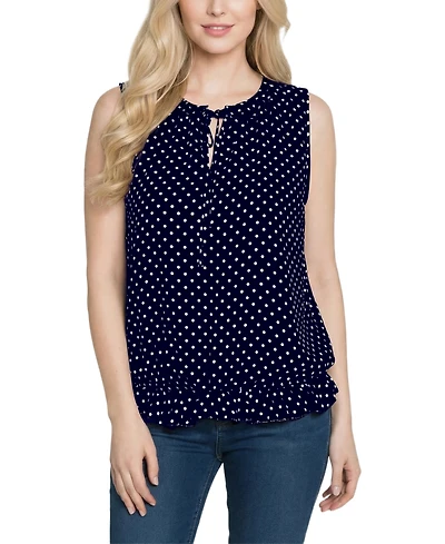 Ny Collection Women's Sleeveless Ruffle Flounced Top