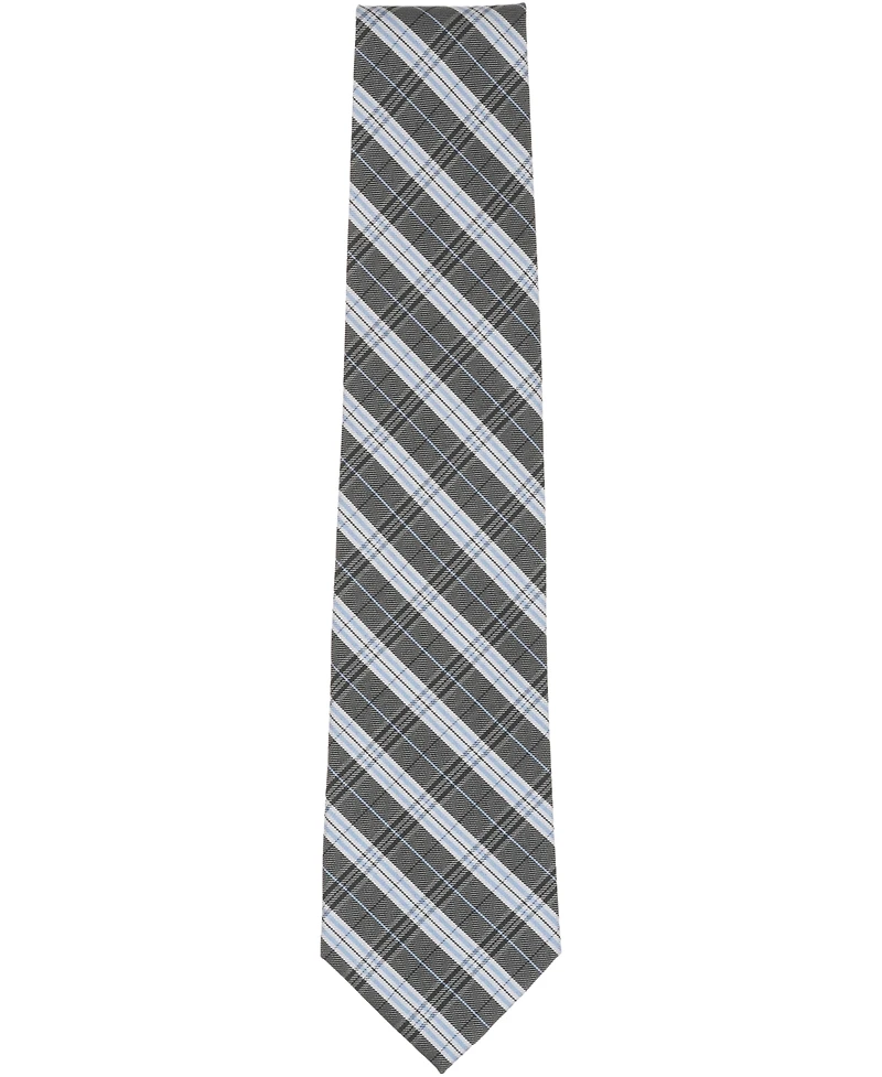 B by Brooks Brothers Men's Double Plaid Pattern Tie