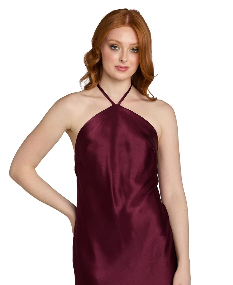 Morgan & Company Juniors' Halter-Neck Slip Dress