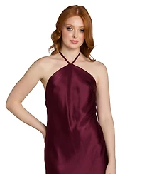 Morgan & Company Juniors' Halter-Neck Slip Dress