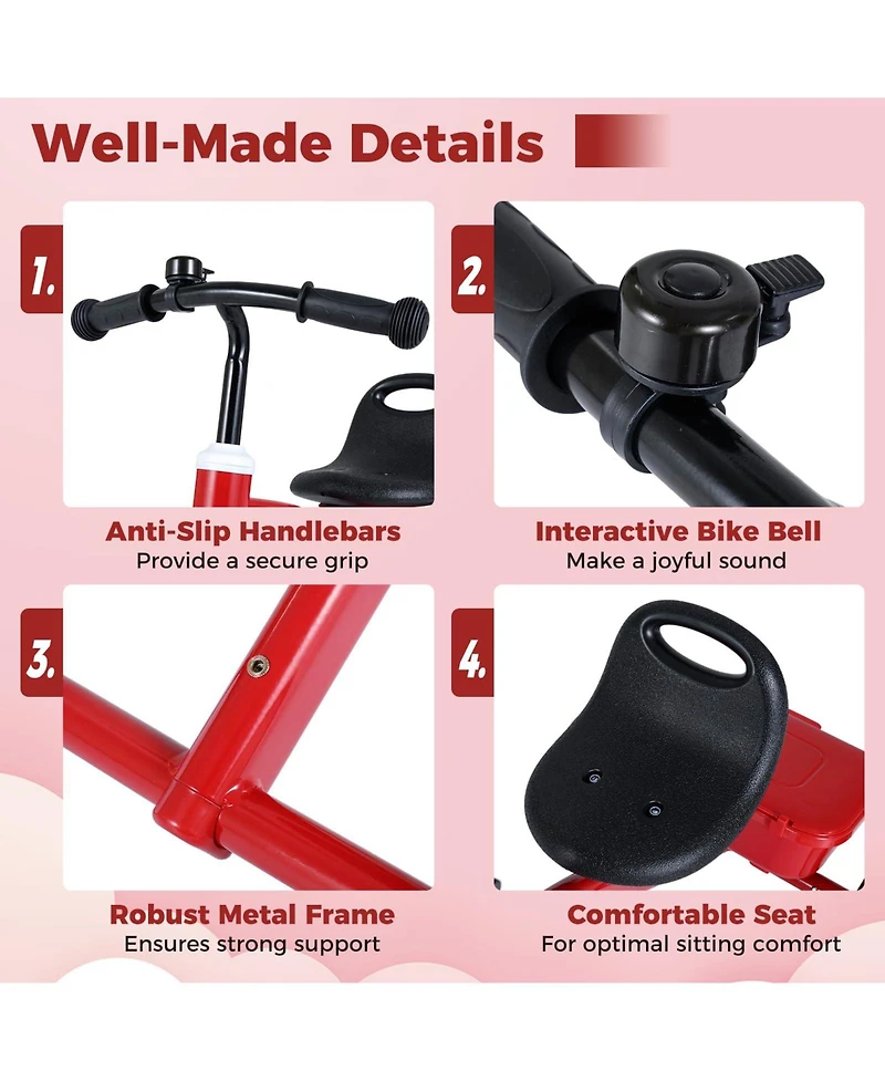 Mecale Toddler Tricycle with Glowing Wheels and 4-Level Adjustable Seat