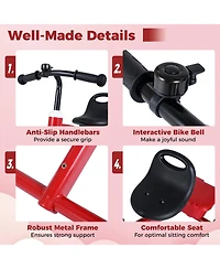 Mecale Toddler Tricycle with Glowing Wheels and 4-Level Adjustable Seat