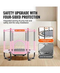 Mecale Kids Trampoline, 60" (5 ft), Enclosure Net & Basketball Hoop, Indoor/Outdoor