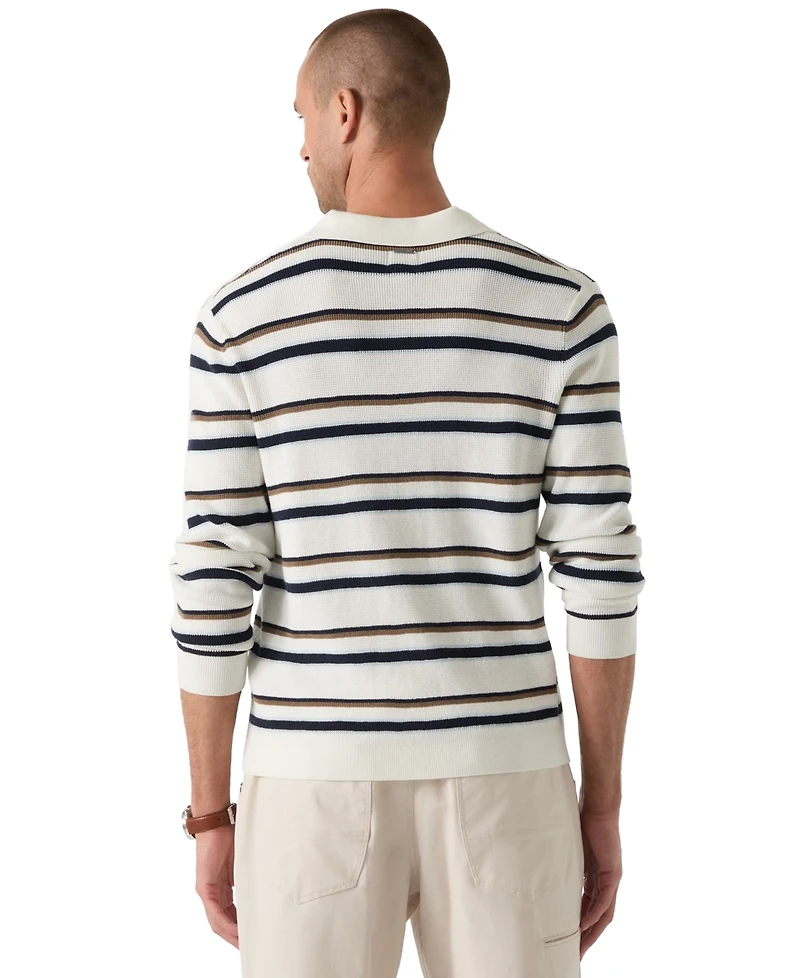 Guess Men's Stanton Striped Polo Sweater