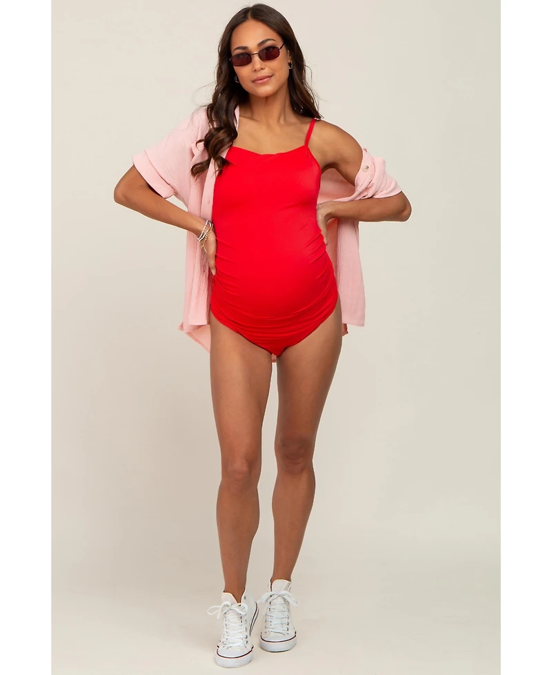 Pinkblush Maternity Smocked One-Piece Swimsuit