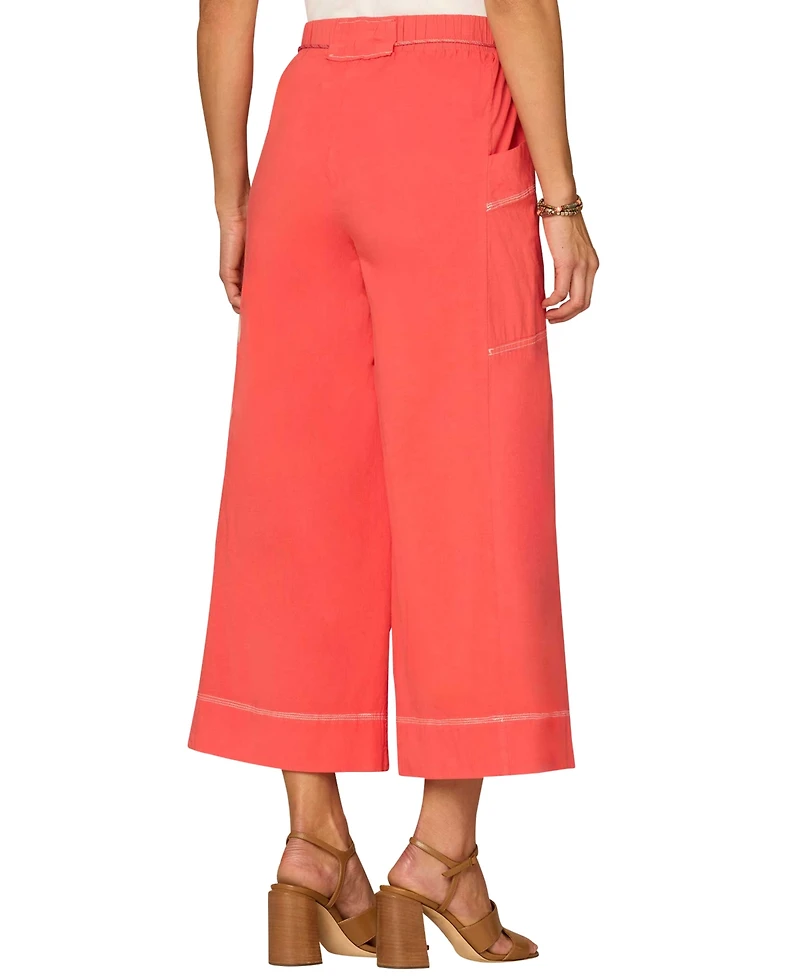 Democracy Petite Skyrise Wide Leg Crop Glider Pants