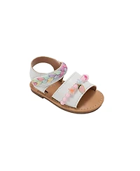Bebe Big Girls Fashion Sandals – Dressy Shoes with Glitter Braid and Bracelet Accent
